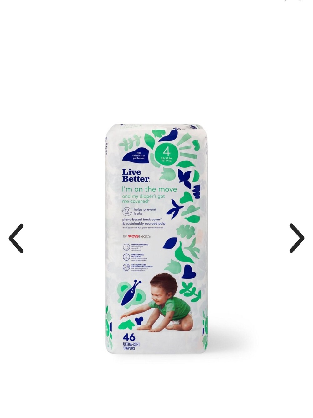 Size 4 Baby Diapers - Green (46 Count)
